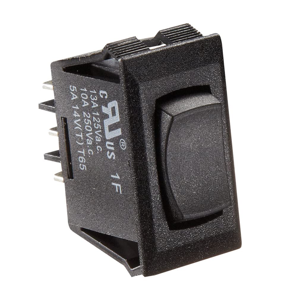 RV DESIGNER S341, Rocker Switch, 10 Amp, Momentary On/Off/Momentary On, SPDT, Black, DC Electrical