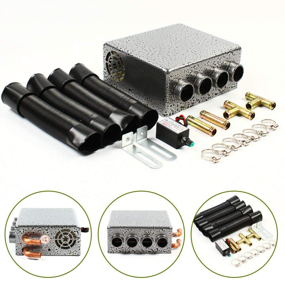 Upgraded Of 12V Universal Auxiliary Heater Underdash Heat With Speed Switch For Car Or Truck Minivans Excavators Harvesters 4 Ports Us Stock