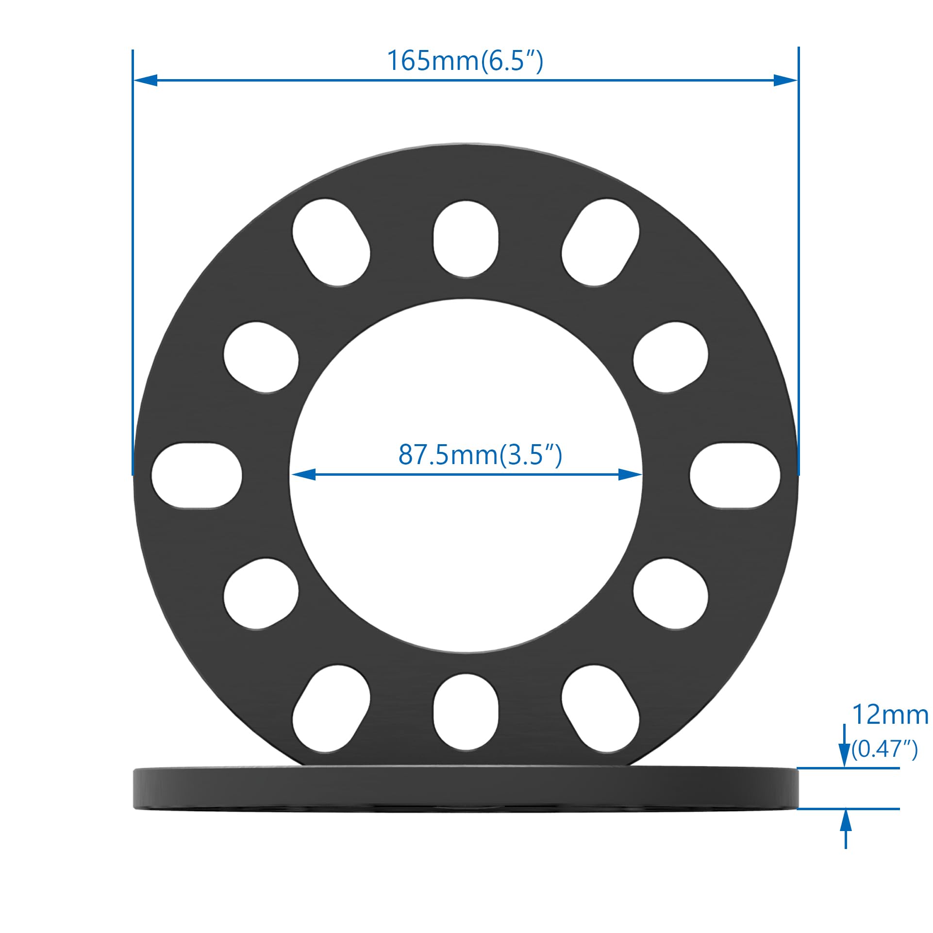 Wheel Connect Wheel Spacer, 12Mm Thickness(1/2Inch), Fit 6 Lugs Pattern 6X114.3, 6X120, 6X127, 6X130, 6X132, 6X135, 6X139.7,Forg
