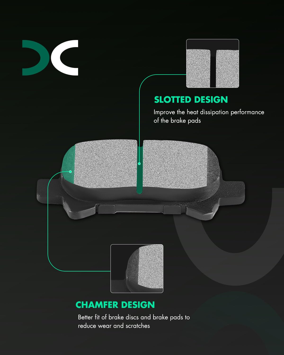 Ceramic Discs Brake Pads,Scitoo Rear Brake Pads Fit For 2000-2007 For Toyota Avalon,2000-2006 For Toyota Camry,1999-2008 For Toy