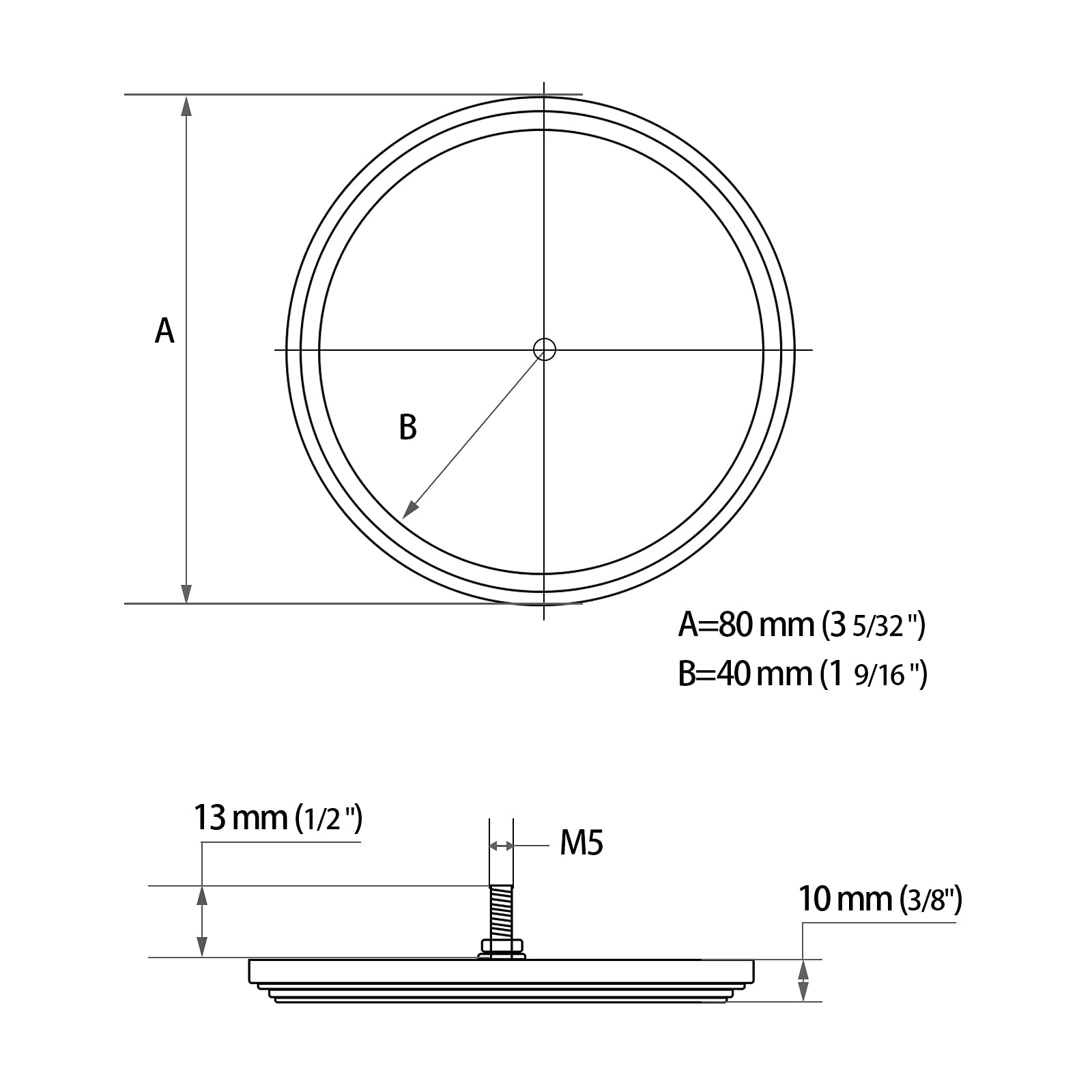 Mfc Pro 2Pcs 3.14 Inch Round Warning Reflectors For Car Truck Bike Boat Dock Trailer Van Lorry Bus Caravan (White, 80Mm / Screw