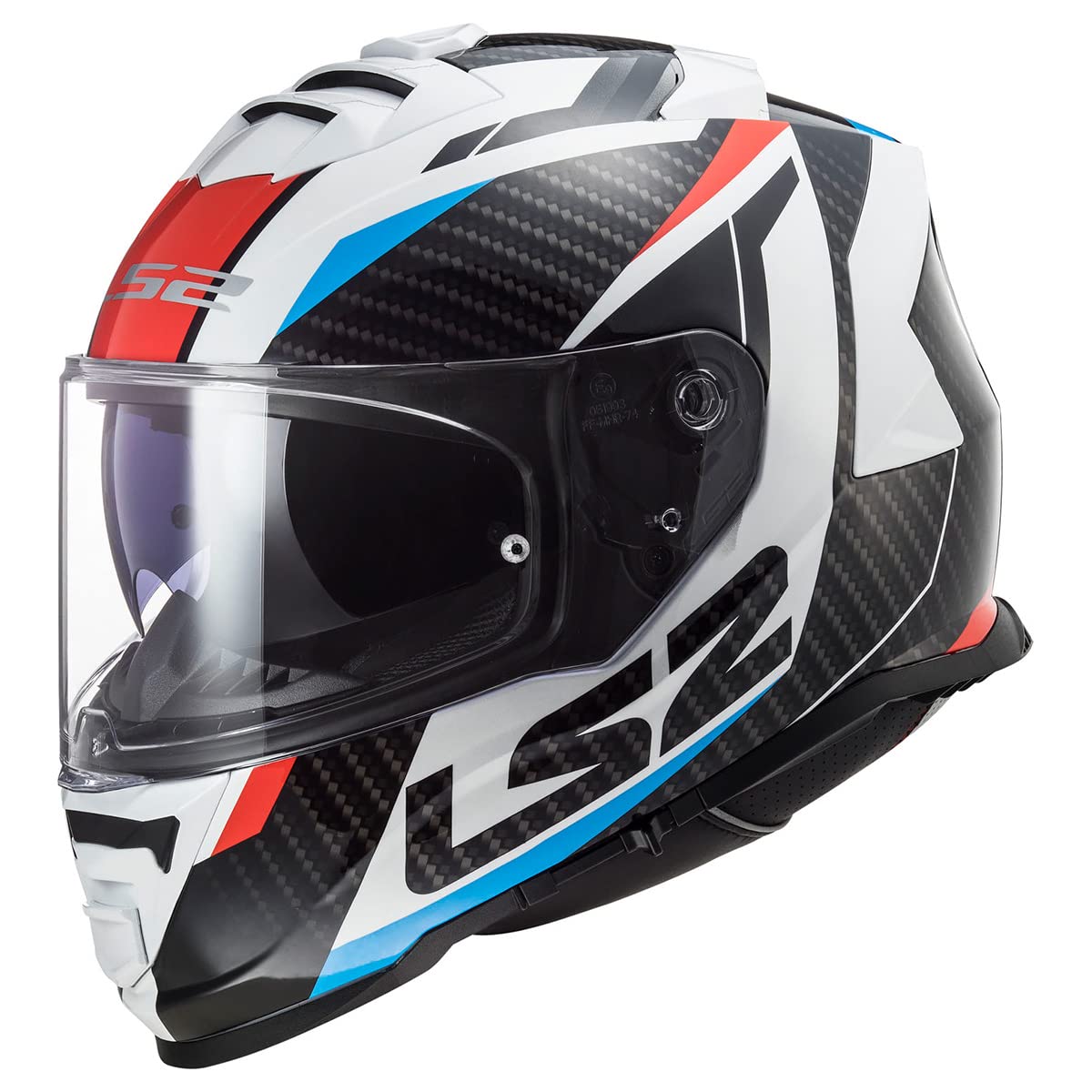 Ls2 Helmets Assault Full Face Motorcycle Helmet W/Sunshield (Racer White/Red/Blue - X-Small)