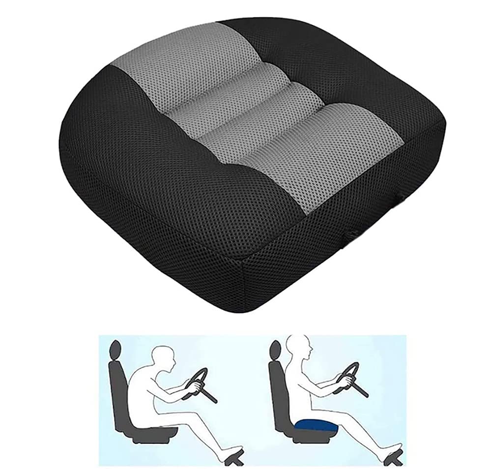 Car Driving Seat Cushion, Car Seat Elevation Cushion, Dwarf Adult Booster Seat Cushion For Short Drivers, Increase The Field Of View By 4.7In, Ideal For Trucks, Cars, Chairs, Wheelchairs (Grey)