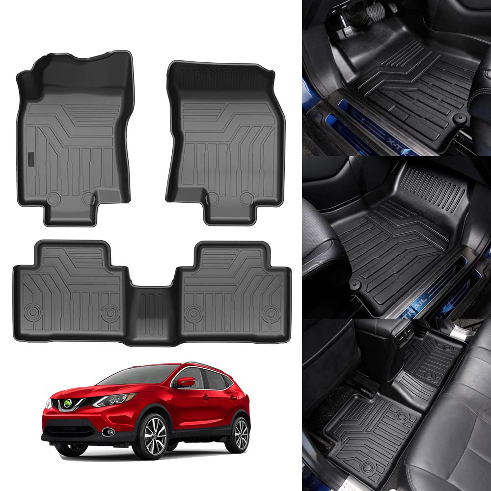 KUST Floor Mats for Nissan Rogue 2014-2020, All Weather Floor Mats for Nissan Rogue Accessories TPE Floor Liners High Edge (Not 