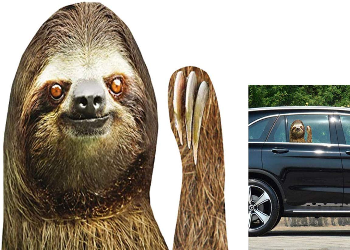 Senksll Sloth Car Window Cling Funny Car Sticker Window Decal For Vehicles Automotive Stickers(For Right Side) (Sloth)