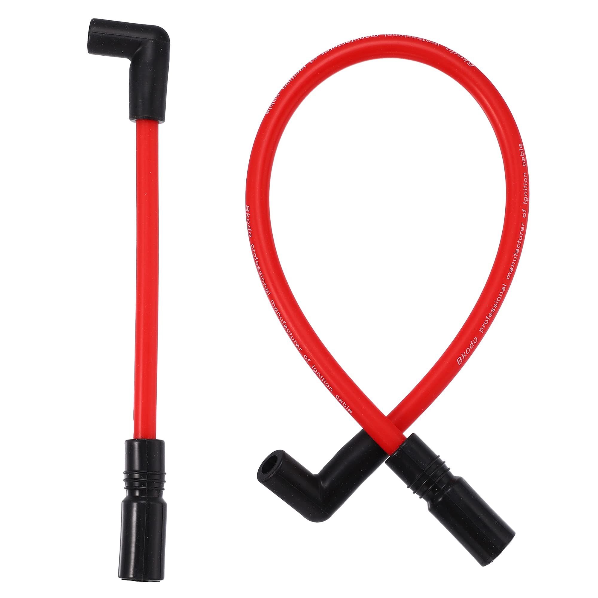 Motoforti 2 Pcs 10.4mm 10mm Spark Plug Wire Kit for Harley Davidson Big Twin FXD Dyna 2000-2017 for Harley-Davidson Softail 1999