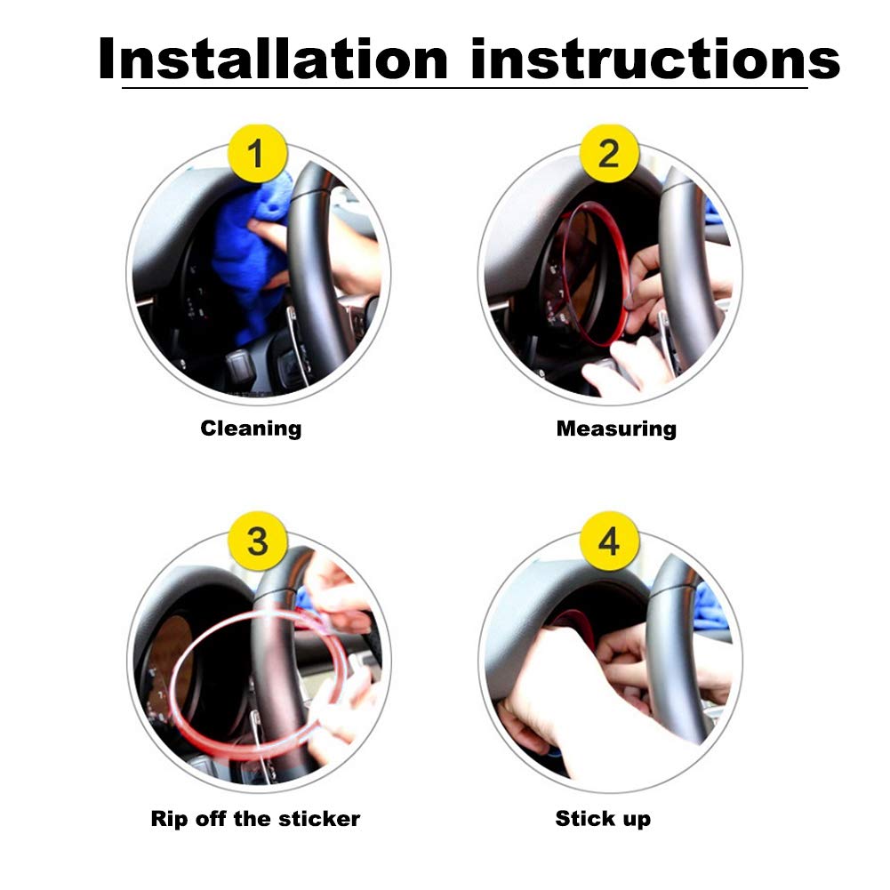 Gtinthebox 5 Pcs Red Interior Dashboard Edge Trim Cover Ring For 2010-2016 Porsche Cayenne, 2008-2019 Porsche 911, 2010-2016 Por