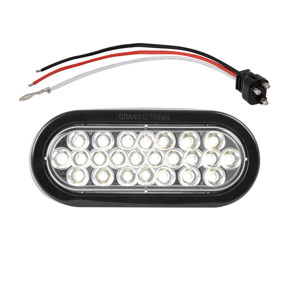 Gg Grand General 78222 White/Clear Led Light (Oval Pearl Grommet And Pigtail)