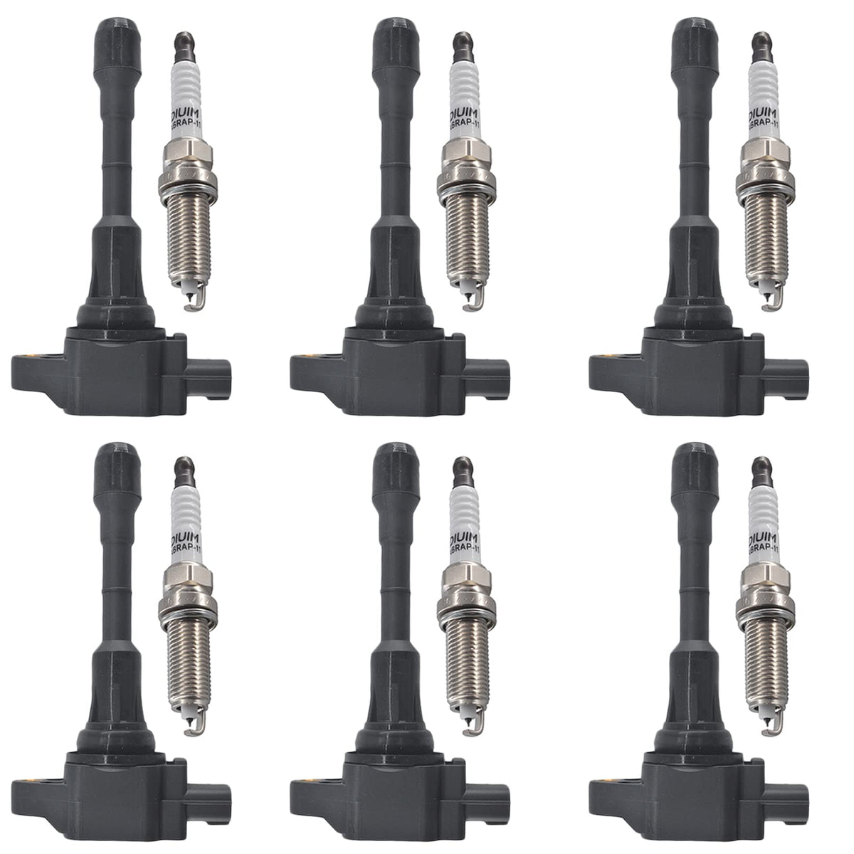 Autowxjq Set of 6 Iridium Spark Plug and 6 Ignition Coil Pack Compatible with Nissan Infiniti Maxima Murano Pathfinder Quest Alt