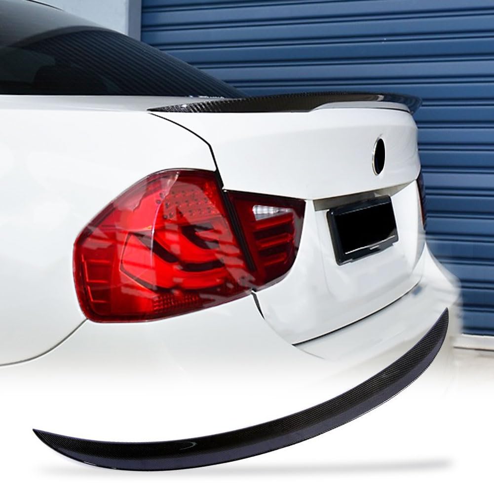 MCARCAR KIT E90 Real Carbon Fiber Trunk Spoiler for BMW 3 Series E90 M3 Sedan 2008-2012 & E90 Sedan 2006-2011 325I 328I 330I 335