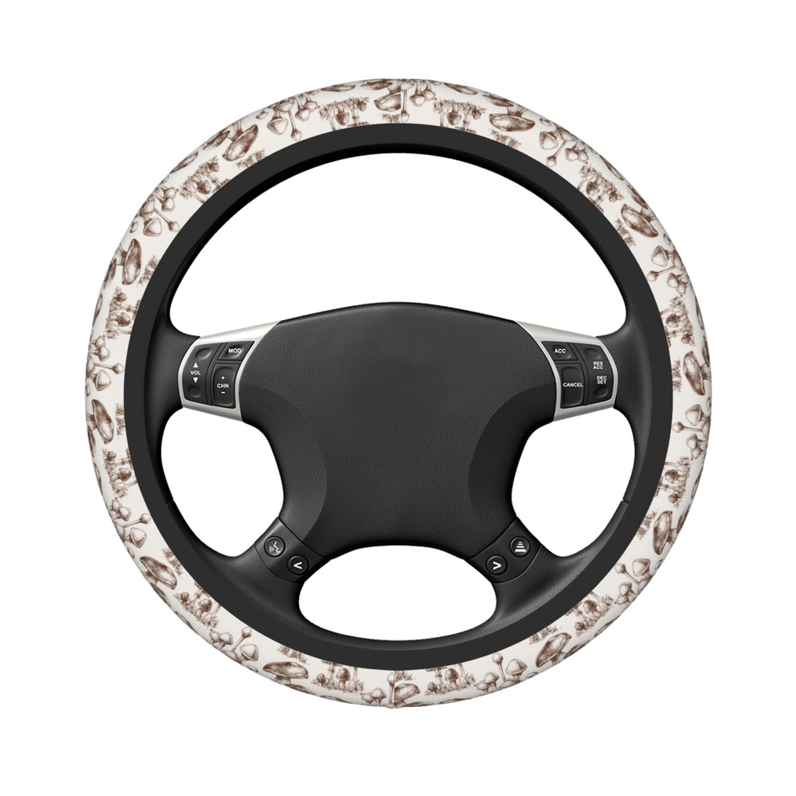 Vintage Mushroom Steering Wheel Cover for Women Men Girls Car Accessories Decor Anti-Slip Neoprene Auto Steering Wheel Covers Pr