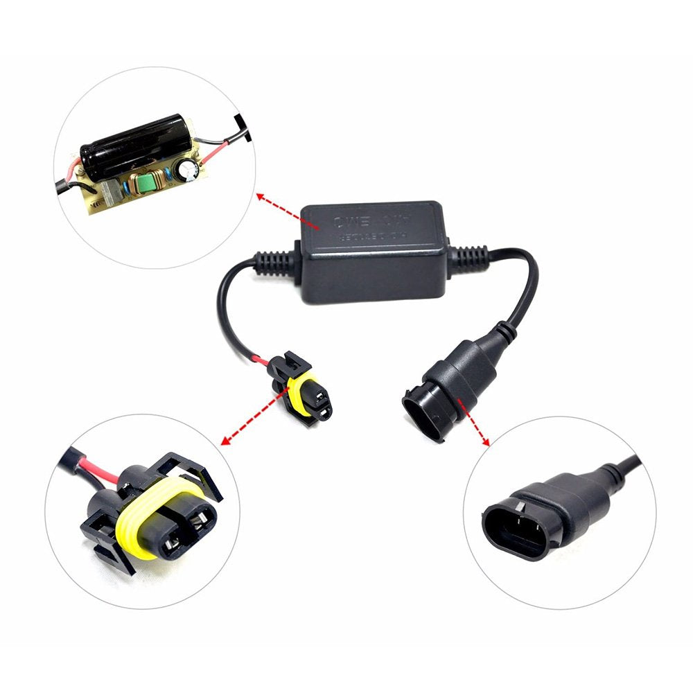 Socal-Led 2X A10 H7 Emc Headlight Kit Canbus Hid Led Decoder Anti-Flicker Error Canceller Relay Resistor Adapter