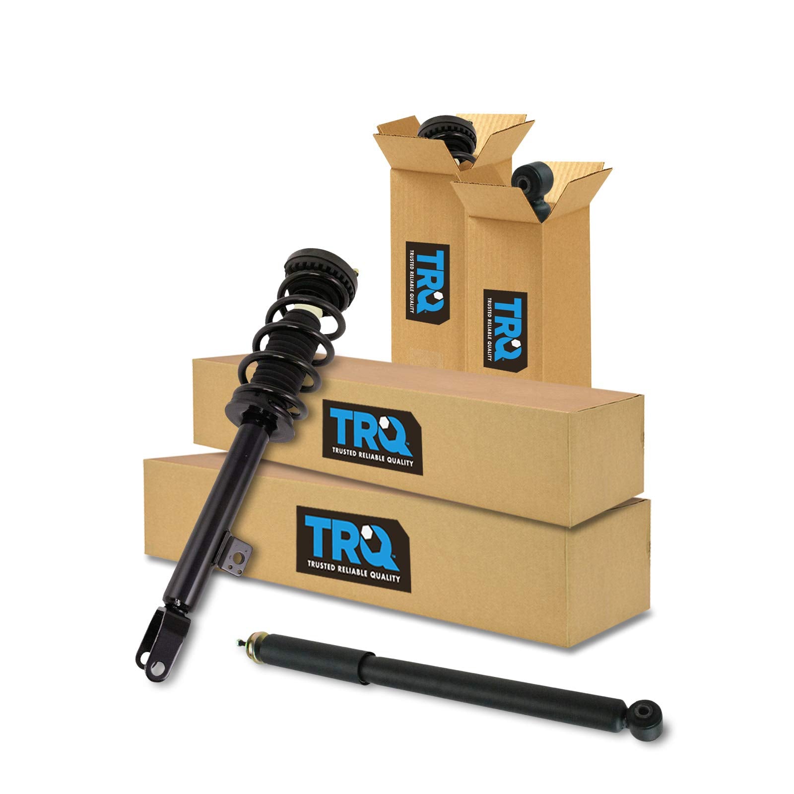 Trq Front And Rear Complete Strut Assembly & Shock Absorber Kit Complete Strut & Coil Spring Assembly Compatible With 2012-2022 