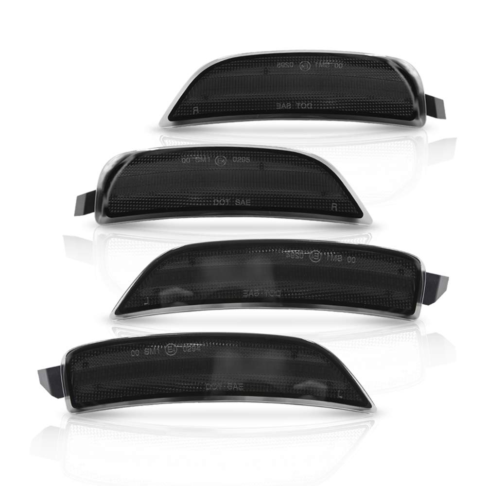 NSLUMO LED Side Marker Lights for 2016-up Mazda MX-5 Miata ND Smoked Lens Amber Front & Rear Red Marker Lights Replace OEM Sidem