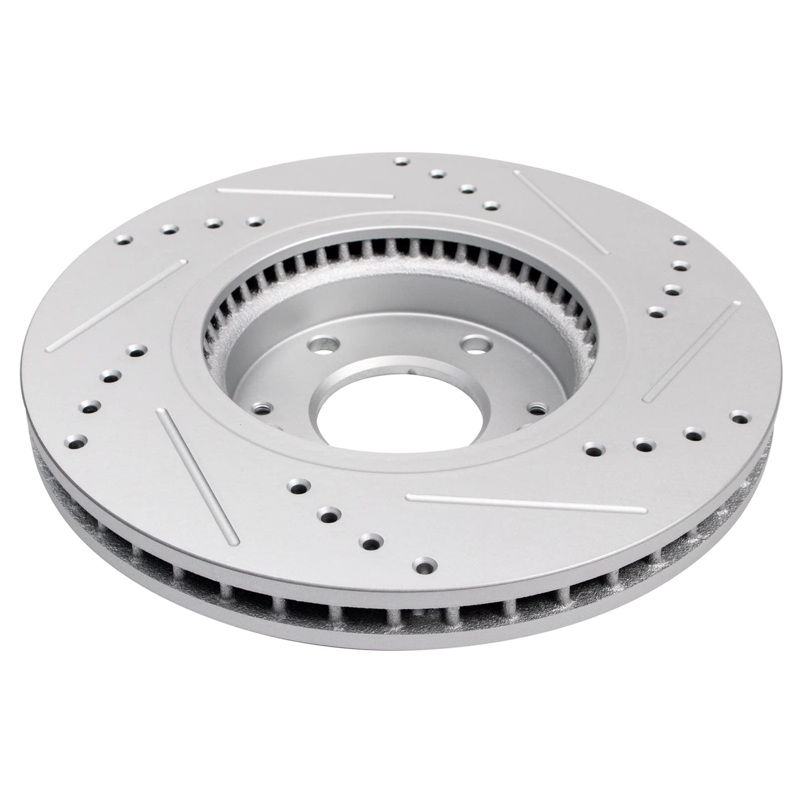 Trq Front Performance Brake Rotors Set Premium G-Coated Cross Drilled & Slotted Compatible With 20067-2016 Hyundai Santa Fe