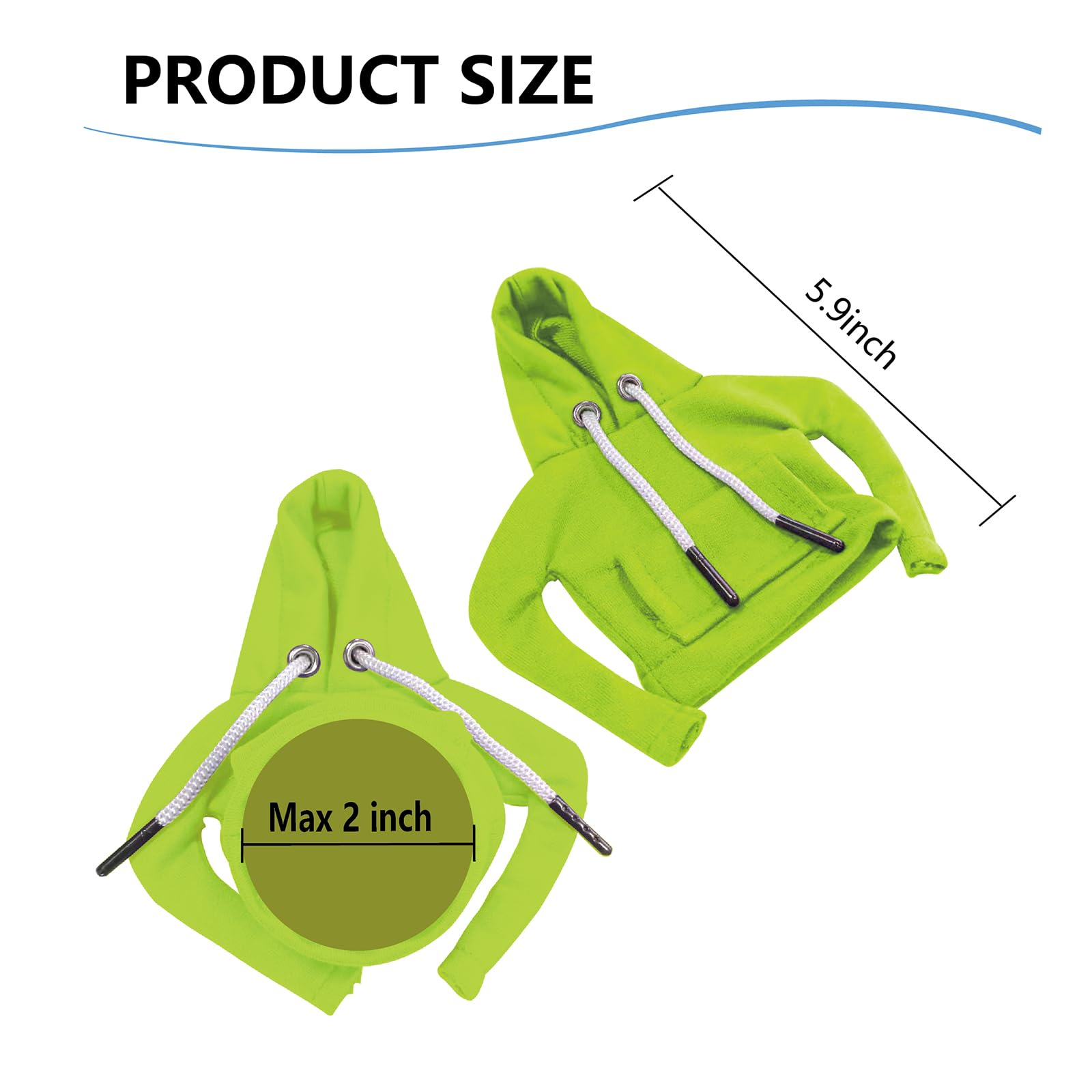 Ecdream 2Pcs Car Shift Knob Hoodie,Gear Shift Hoodie,Funny Sweater Hoodie For Gearshift,Automotive Interior Accessories(Green An