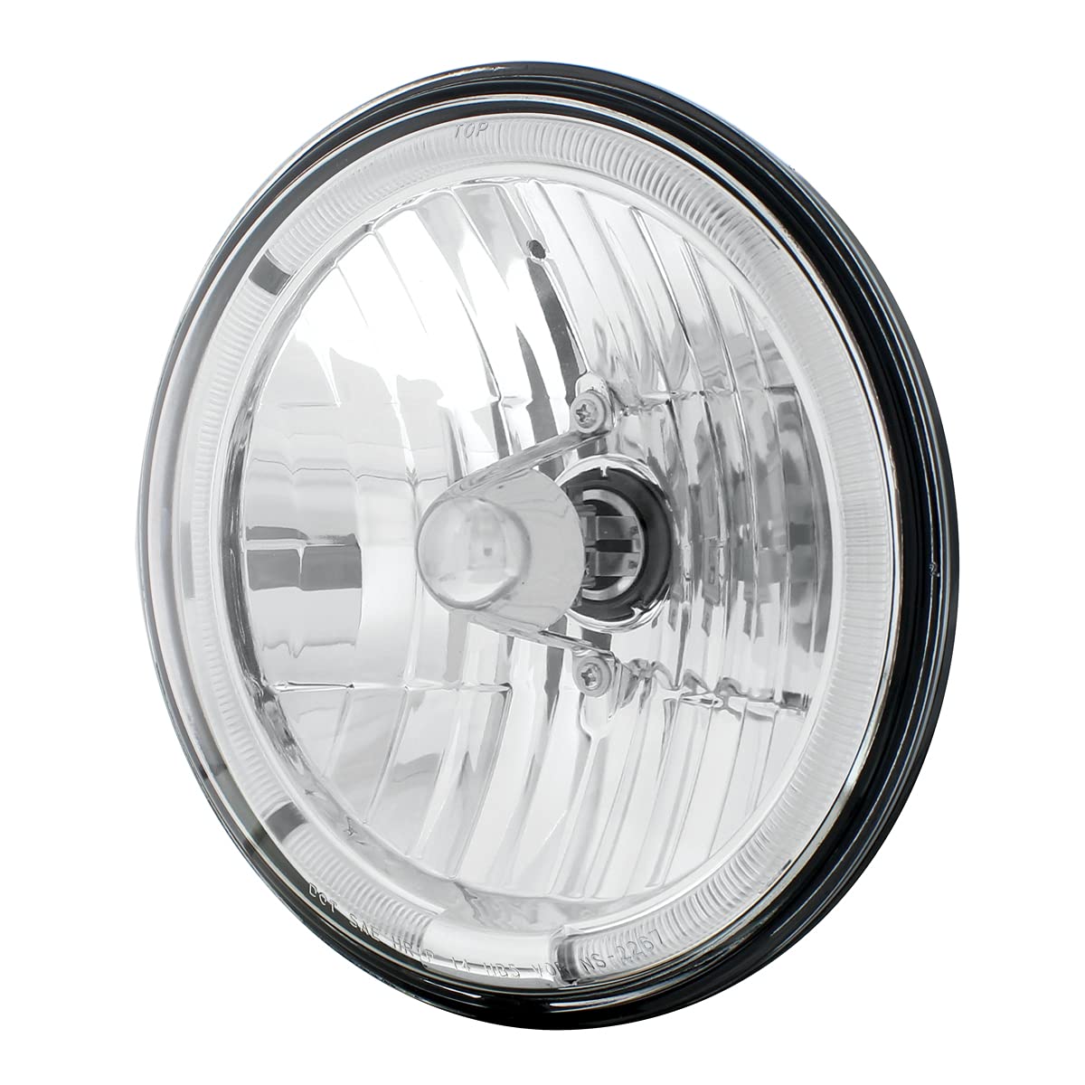 United Pacific 31285 7'' Crystal Headlight With White Led Halo Ring