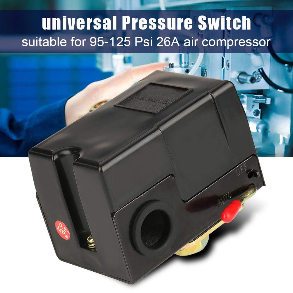 Air Compressor Pressure Switch Control 95-125 Psi 20A 220V, Universal Heavy Duty Air Pressure Control Switch Valve