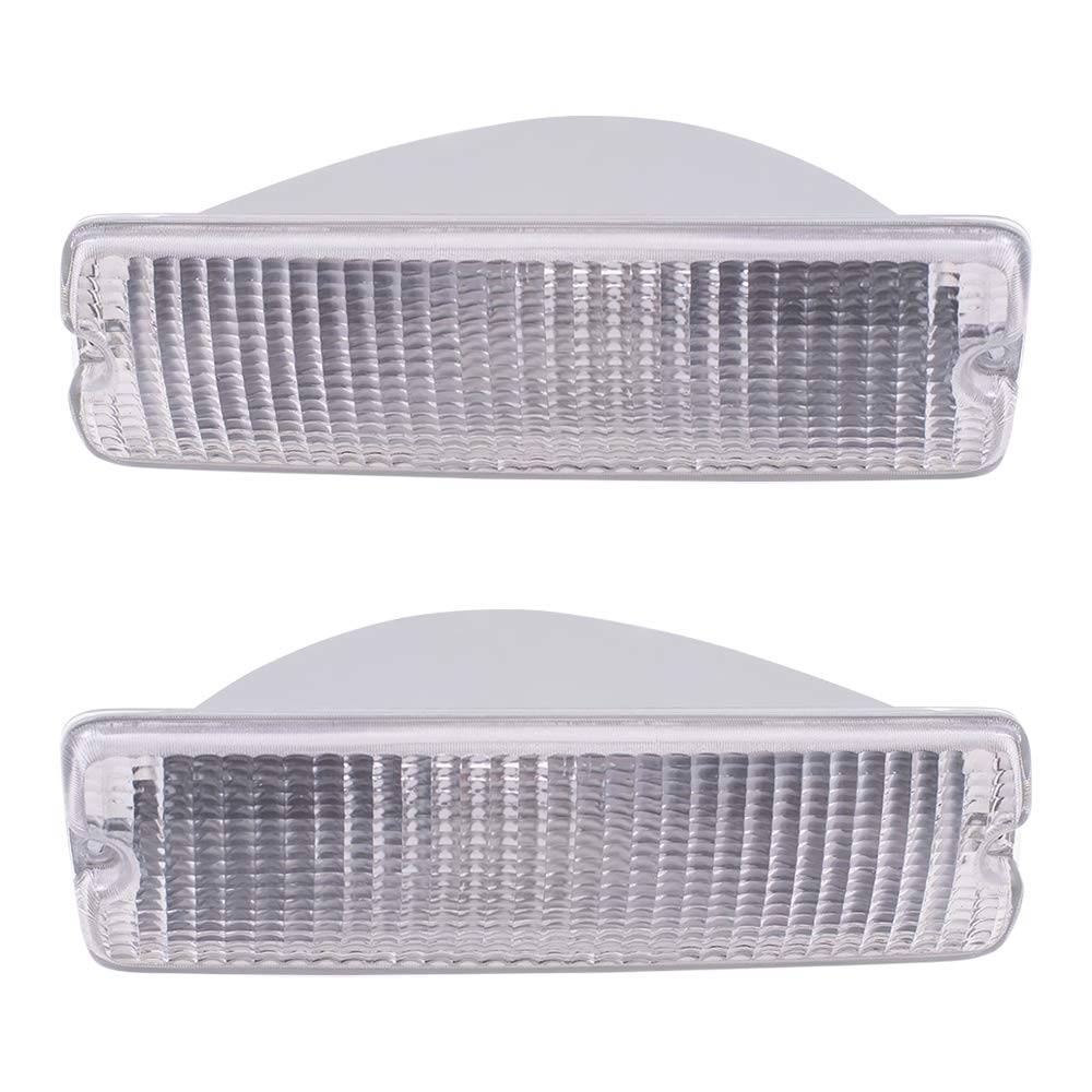 Brock Replacement Set Driver And Passenger Park Signal Front Marker Lights Compatible With 1991-1993 Charger Pickup Truck 550260