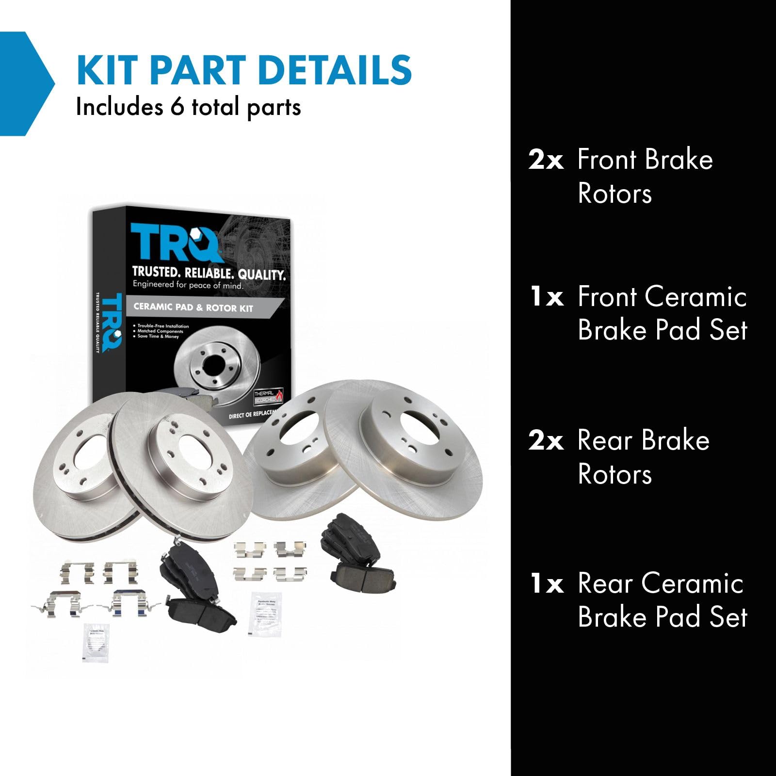 Trq Brake Rotors & Premium Posi Ceramic Pads Set Front Rear Kit For Nissan