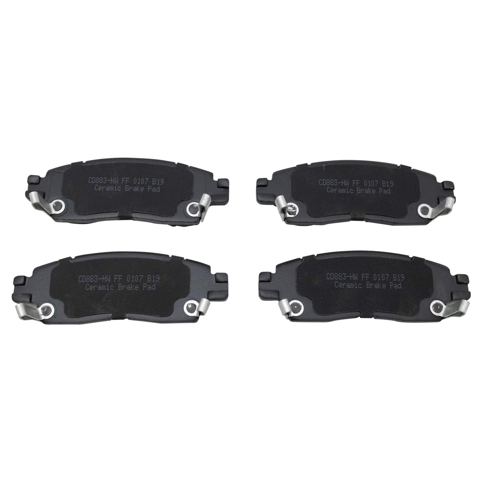 TRQ Rear Posi Ceramic Brake Pad Kit Set for 9-7X / Acadia/Acadia Limited/Ascender/Bravada/Enclave/Envoy/Envoy XL/Envoy XUV/Outlo