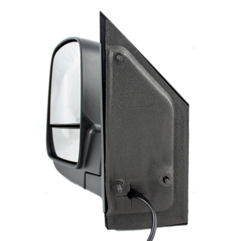 Brock Aftermarket Replacement Driver Left Power Mirror Textured Black With Heat-Dual Glass Without Signal Compatible With 2008-2022 Chevy Express