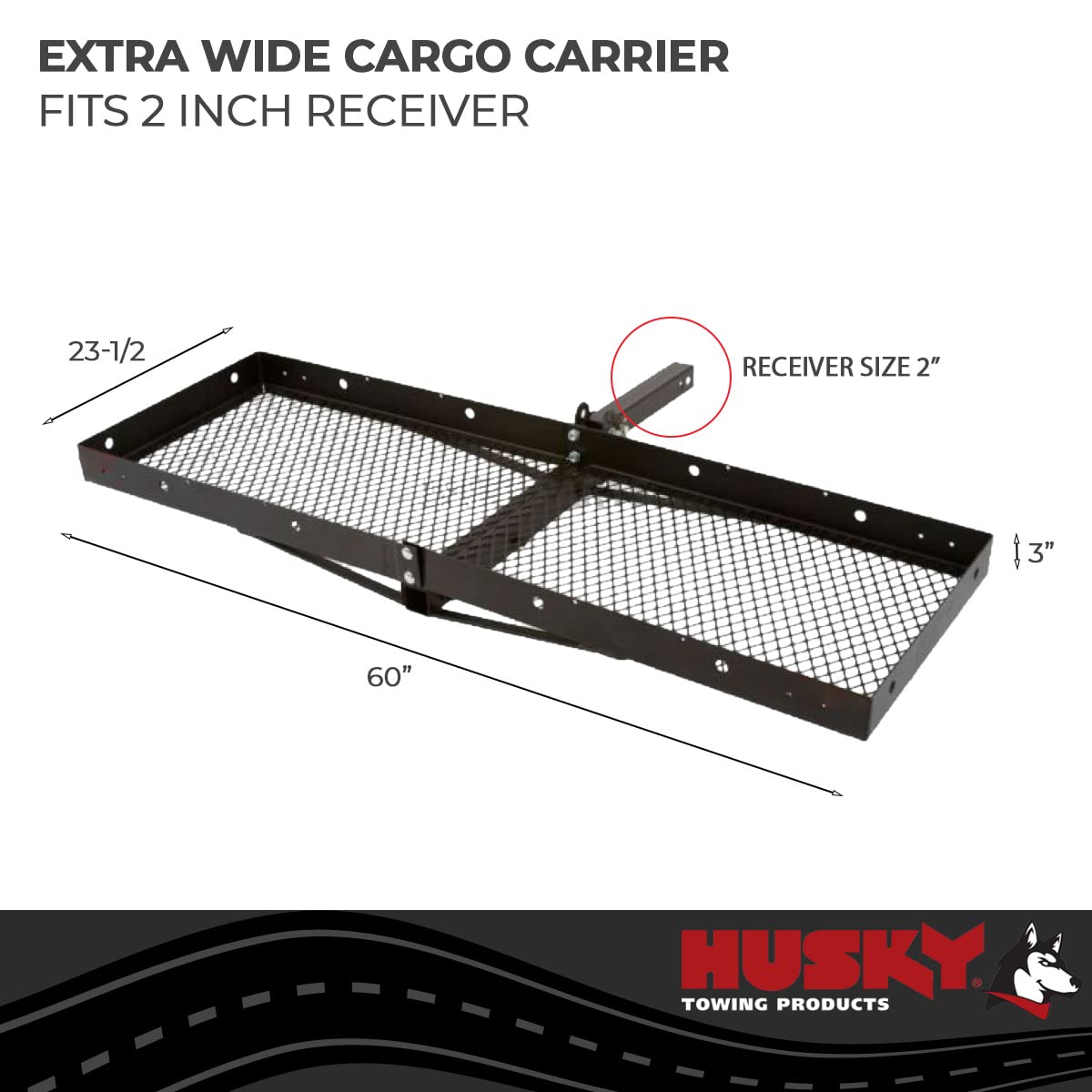 Husky Towing Liners 81148 Extra Wide Steel Cargo Carrier - 500 Lb. Capacity