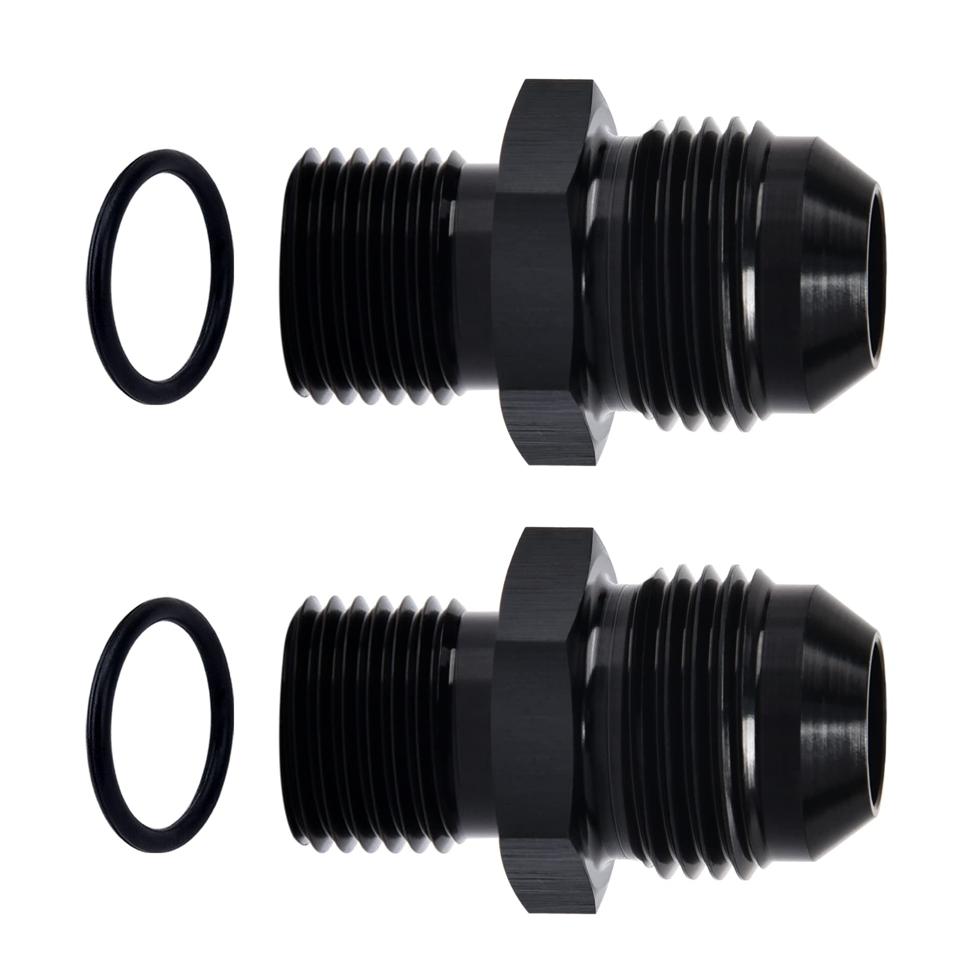 Evil Energy 8An Male Flare To M16 X 1.5Mm Male Metric Fitting Adapter Aluminium Alloy 2Pcs