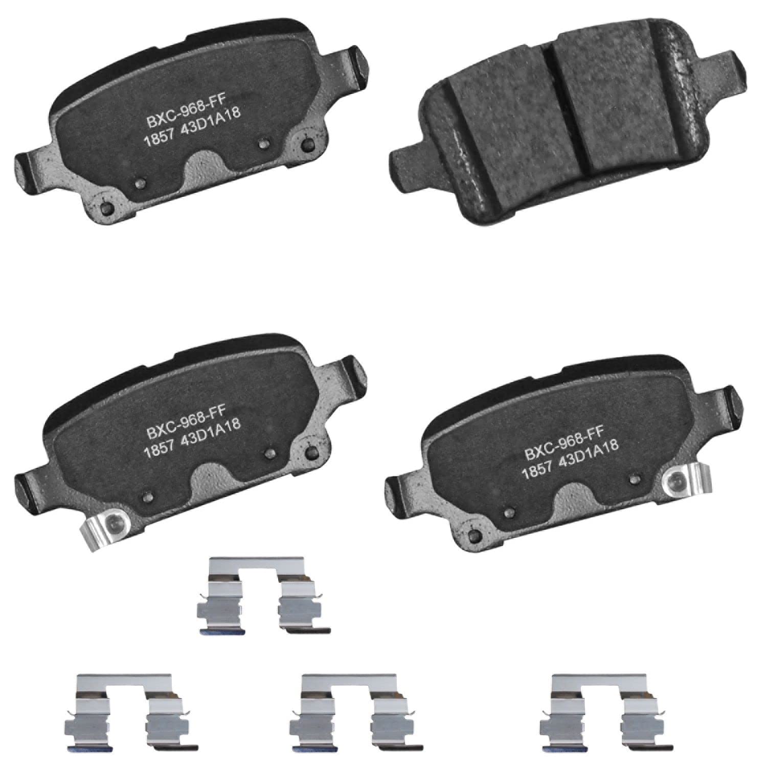 Bendix Premium Sbc1857 Ceramic Rear Brake Pads For Chevrolet Bolt Euv 2023-2022, Bolt Ev 2023-2017, Cruze 2019-2016, Volt 2019-2