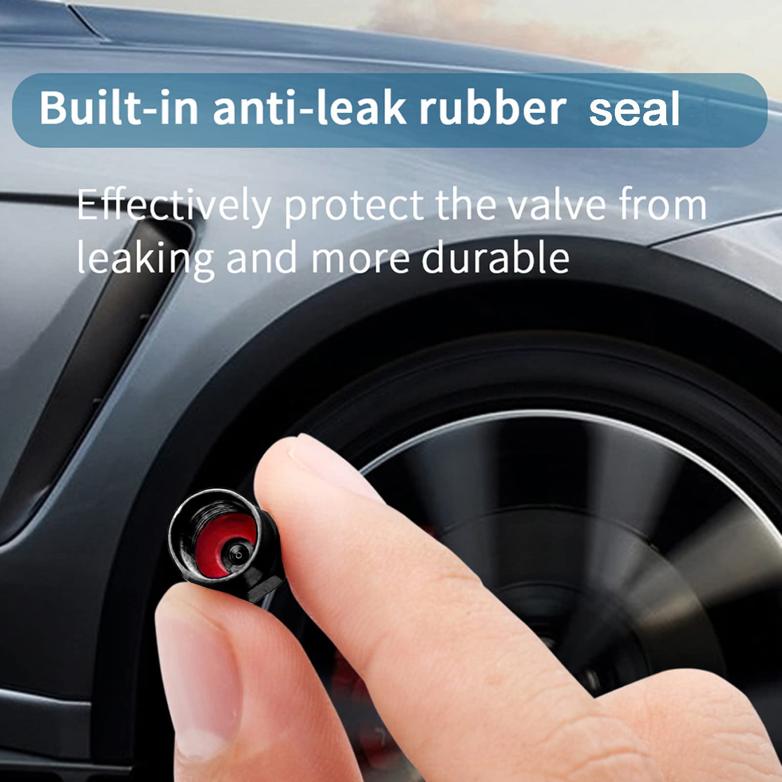 Dsycar 12 Pack Tire Stem Valve Caps Black, Thin Blue Line American Flag Hexagon Shape Design, Premium Metal Aluminum Rubber Seal Tire Valve Stem Caps ,Universal Fit (Mini - Black Blue Usa)