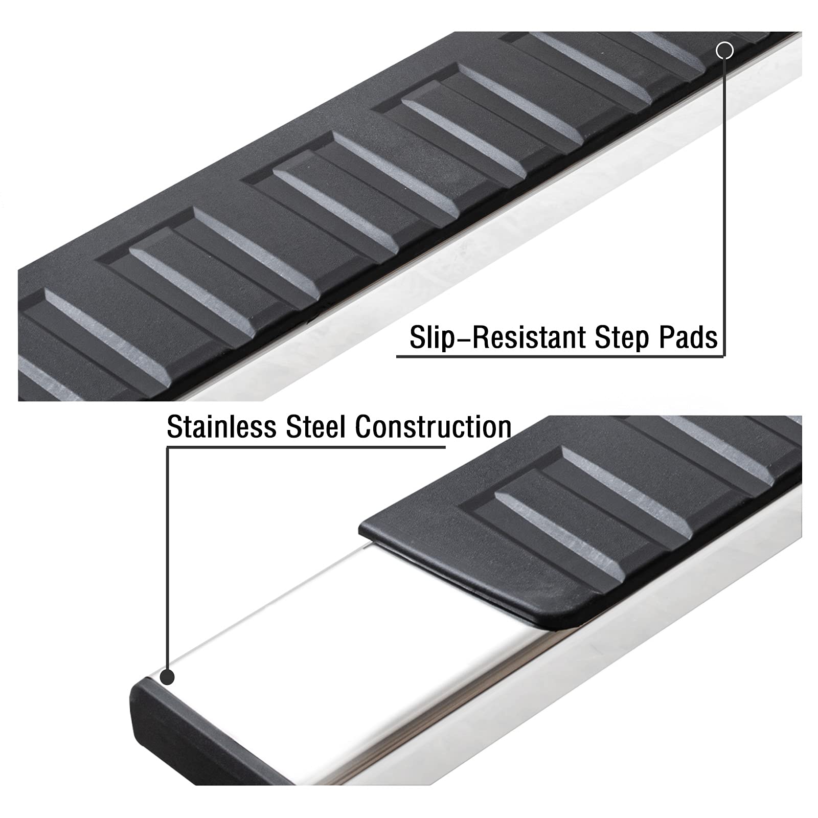 Comnova 6 Inches Running Boards For 2009-2018 Dodge Ram 1500 Quad Cab(Including 2019-2023 Classic)/10-23 Ram 2500/3500, Running Boards & Steps For A Dodge Ram 1500