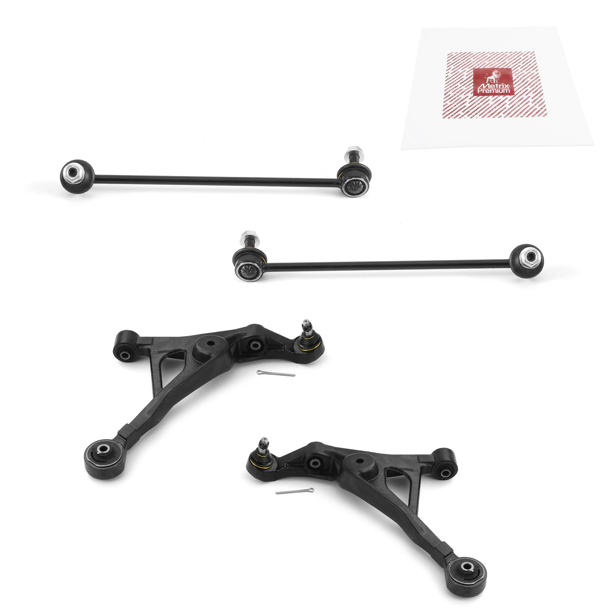 Metrix Premium Chassis Parts - 4 Pc Front L/R Lower Control Arm & Front L/R Stabilizer Bar Link Kit Fits 01-05 Chrysler Sebring,