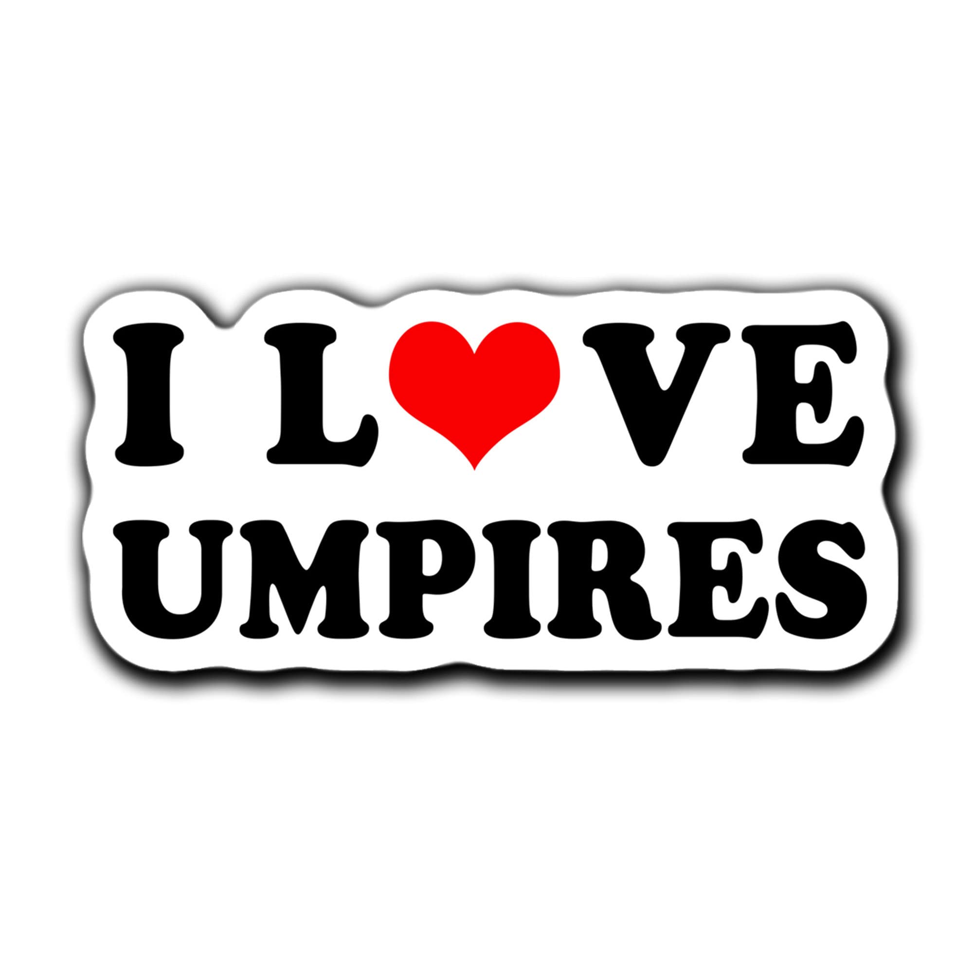 Saiki I Love Umpires Vinyl Sticker For Baseball Softball Catcher'S Mask, Helmet 3Inch, Fullcolor Sticker