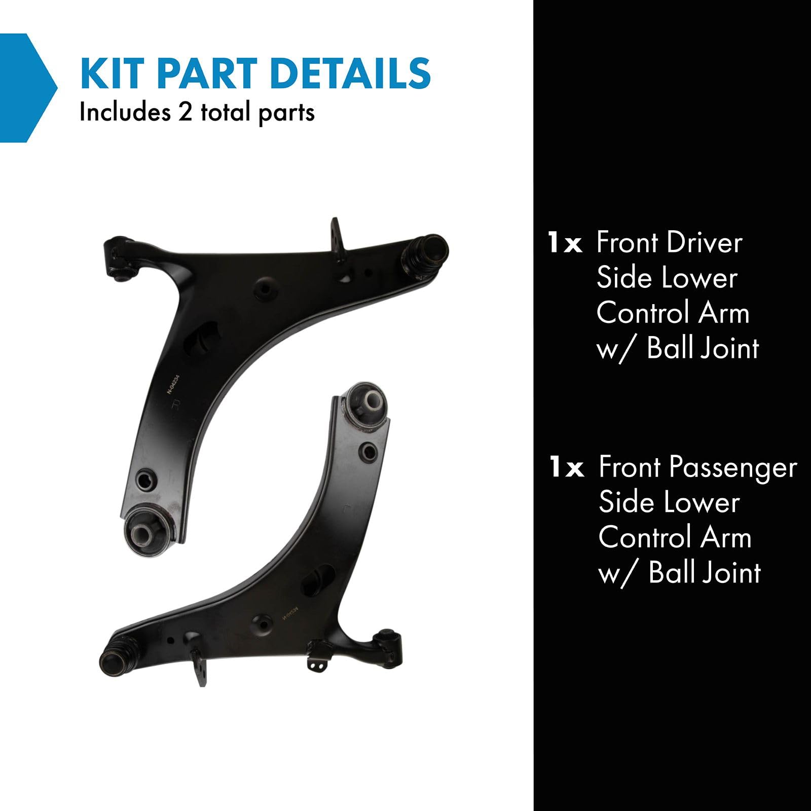 Trq Front Lower Control Arm With Ball Joint Set Compatible With 2006-2007 Subaru B9 Tribeca 2008-2014 Tribeca