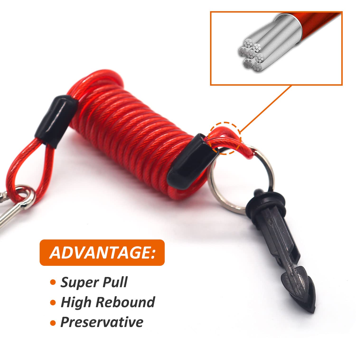 Bestune Trailer Breakaway Cable Replacement - 4 Ft Brake Away Cable With Pin For Breakaway Trailer Systems