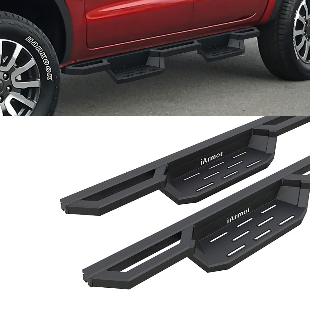 Hd Ridez Running Boards Compatible With Ford Ranger 2019-2023 Supercrew Cab 4-Door Drop Steps Stainless Steel Armor Nerf Bar Side Steps Side Bars