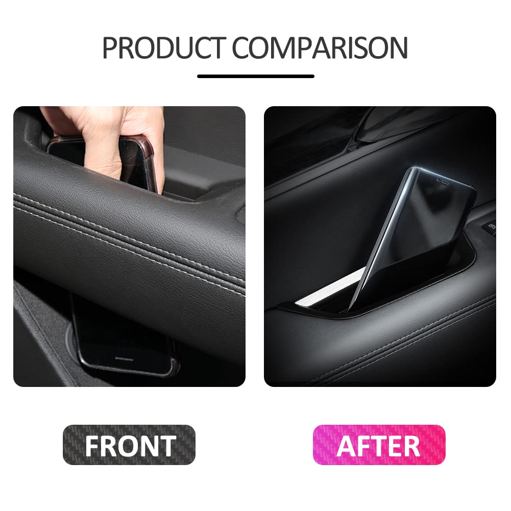 Yboueo 2Pcs Xt5 Front Side Door Handle Storage Box Holder Upgraded Door Armrest Organizer For Cadillac Xt5 2023 2022 2021 2020 2
