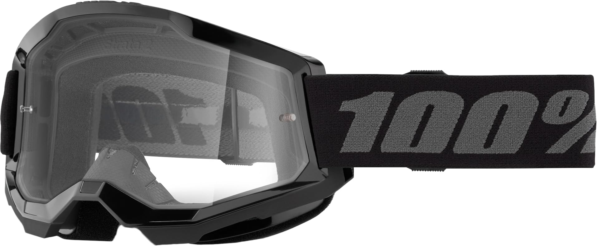 100% Strata 2 Off-Road Goggle (Black - Clear Lens)