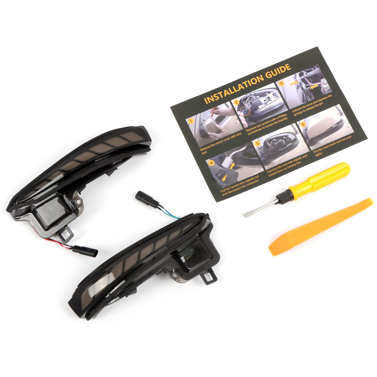 High Flying Car Led Side Mirrors Sequential Dynamic Turn Signal Lights Indicator 2Pcs/Pair For Toyota Tacoma 2016-2023, Rav4 201