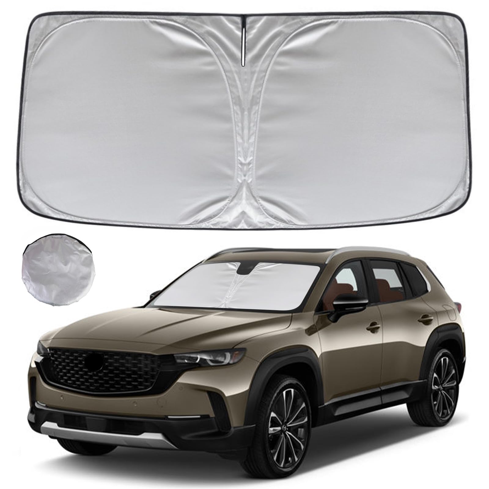 Kayzt Windshield Sun Shade For 2023-2025 Mazda Cx50 Cx-50 Foldable Sunshade Front Window Custom Fit Car Accessories