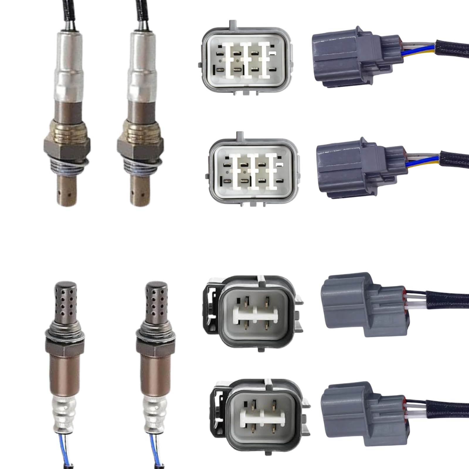 AUTO OCCASION O2 Oxygen Sensor Air Fuel Ratio Upstream Downstream 4 Pack Compatible with 2003-2007 Accord 3.0L 2005-2008 Pilot 2