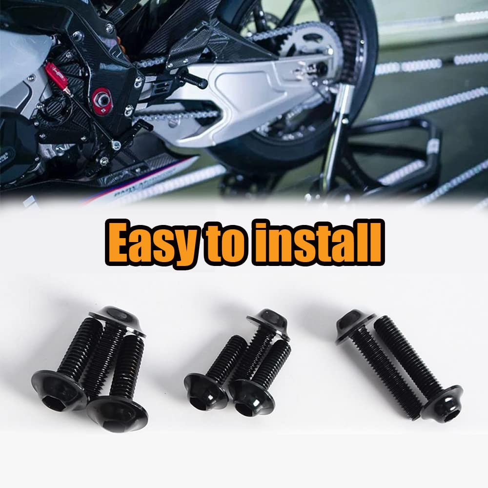 Baclaugh Complete Fairing Bolts Screws Bodywork Kit Replacement For Kawasak Suzuki Honda Ducati Yamaha Bmw Gsxr Motorcycle Black