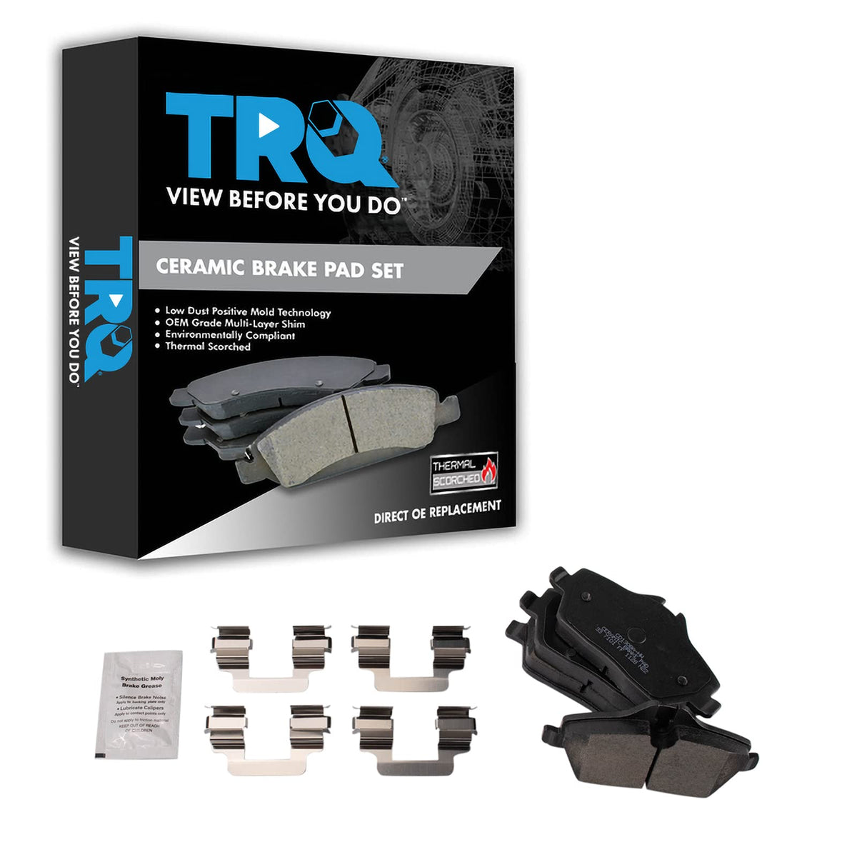 TRQ Rear Brake Pads Ceramic Compatible with 2000-2003 Mercedes-Benz CL500 2001-2002 CL55 AMG CL600 2000-2002 S430 S500 2001-2003