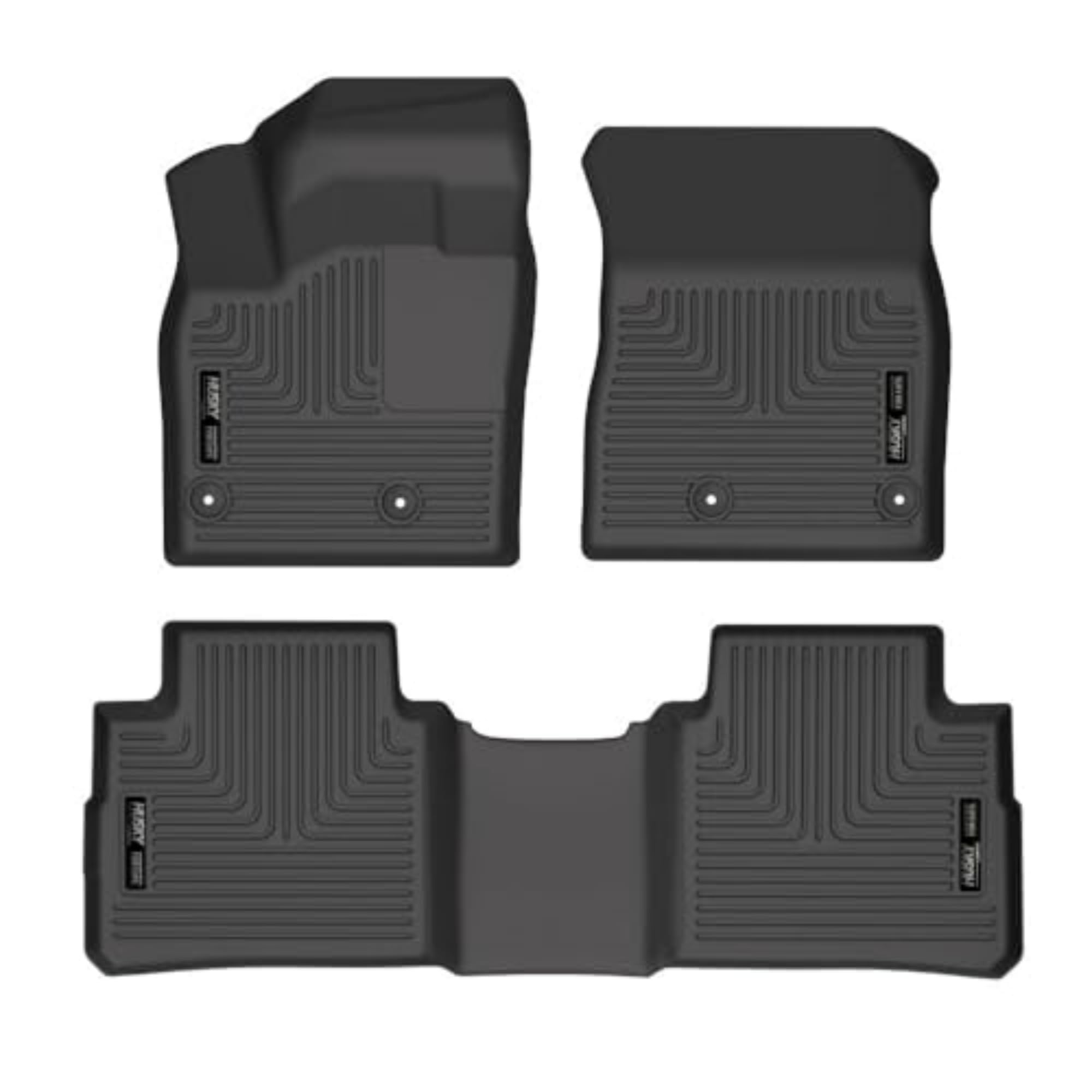 Husky Liners Weatherbeater Floor Mats | Fits 2021-2025 Nissan Rogue | Front & 2Nd Row, 3-Pc Black - 95081