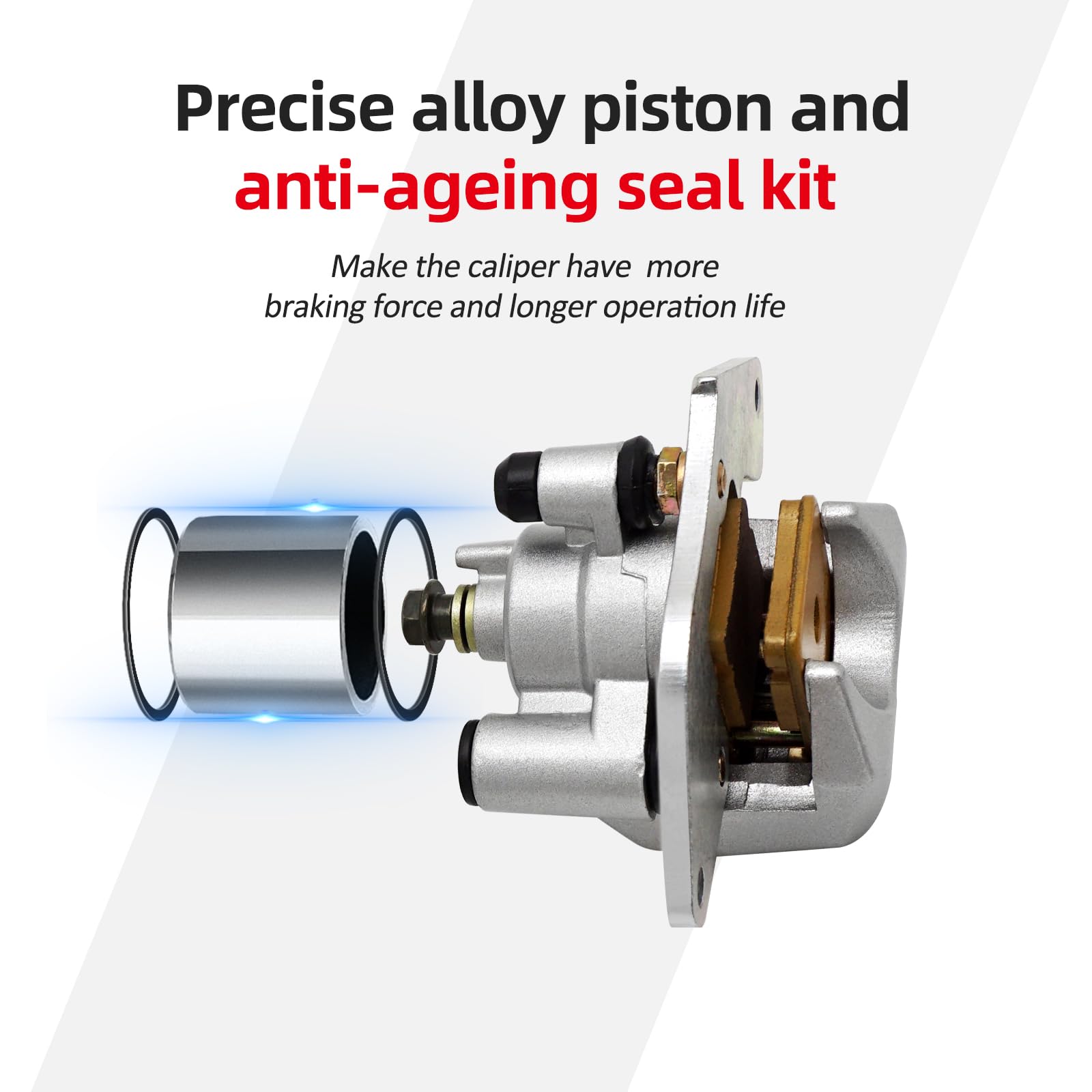 M Mati Front Left Right Brake Caliper Assembly For Honda Trx420 Trx500 Fourtrax Rancher Foreman Rubicon With Brake Pads 45150-Hp5-601& 45250-Hp5-601