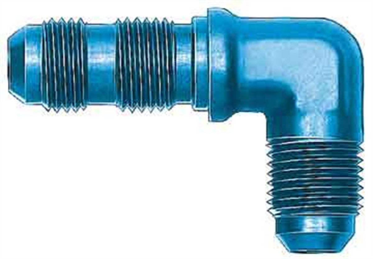 Aeroquip Fcm2082 Blue Anodized Aluminum -06An 90-Degree Bulkhead Union Adapter