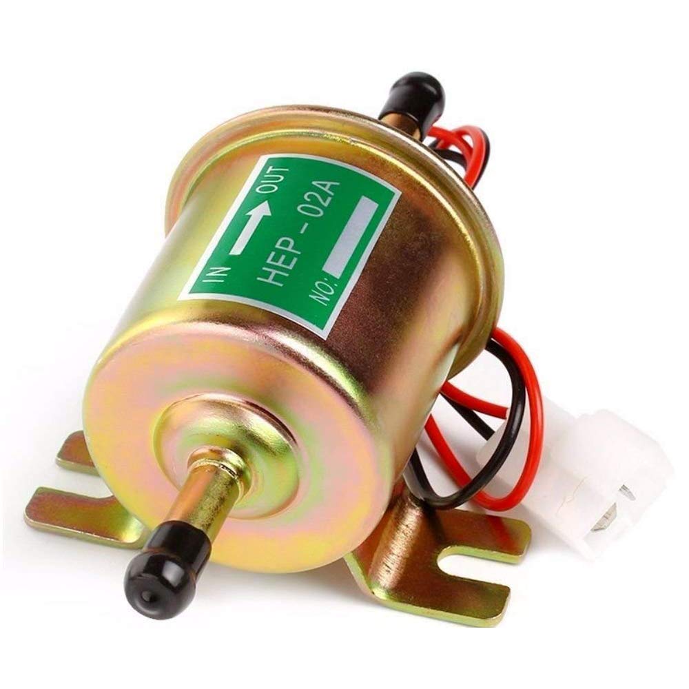 Electric Fuel Pump Inline Fuel Transfer Pump 12v Universal Low Pressure Gas Diesel Fuel Pump for Carburetor 2.5-4psi HEP-02A