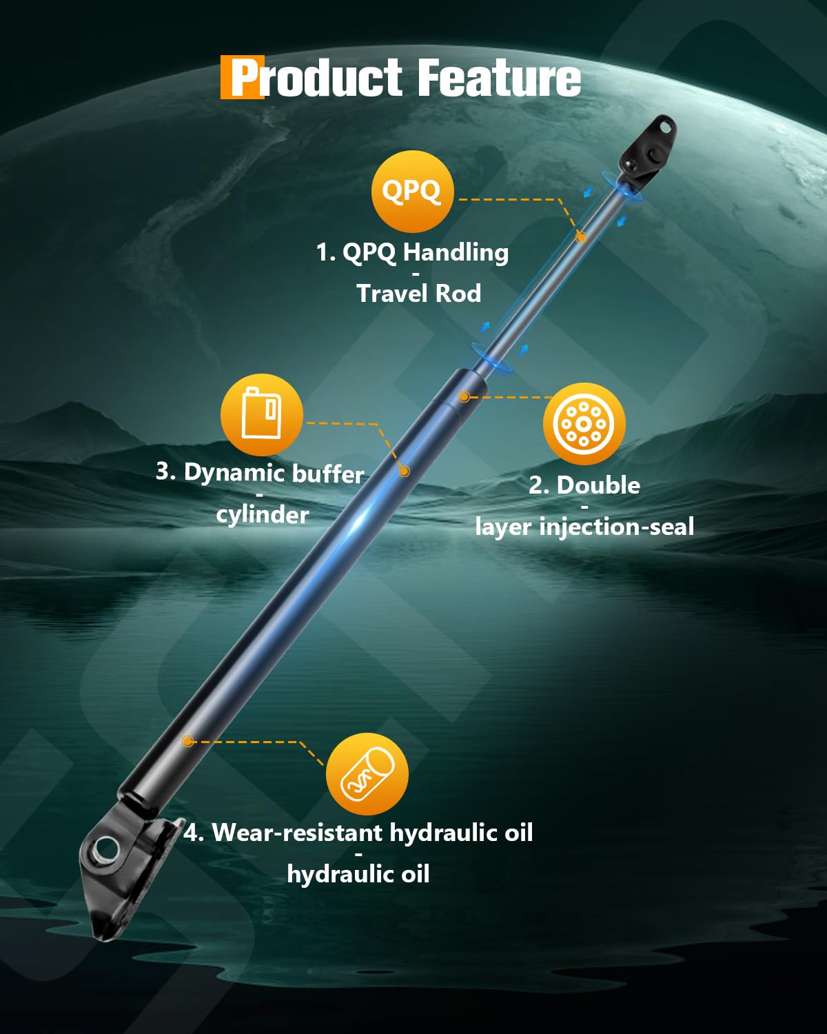Scitoo 6102 2Pcs Lift Supports 20.23'' Fit For Lexus For Rx300 2000-2003 Shock Struts Liftgate