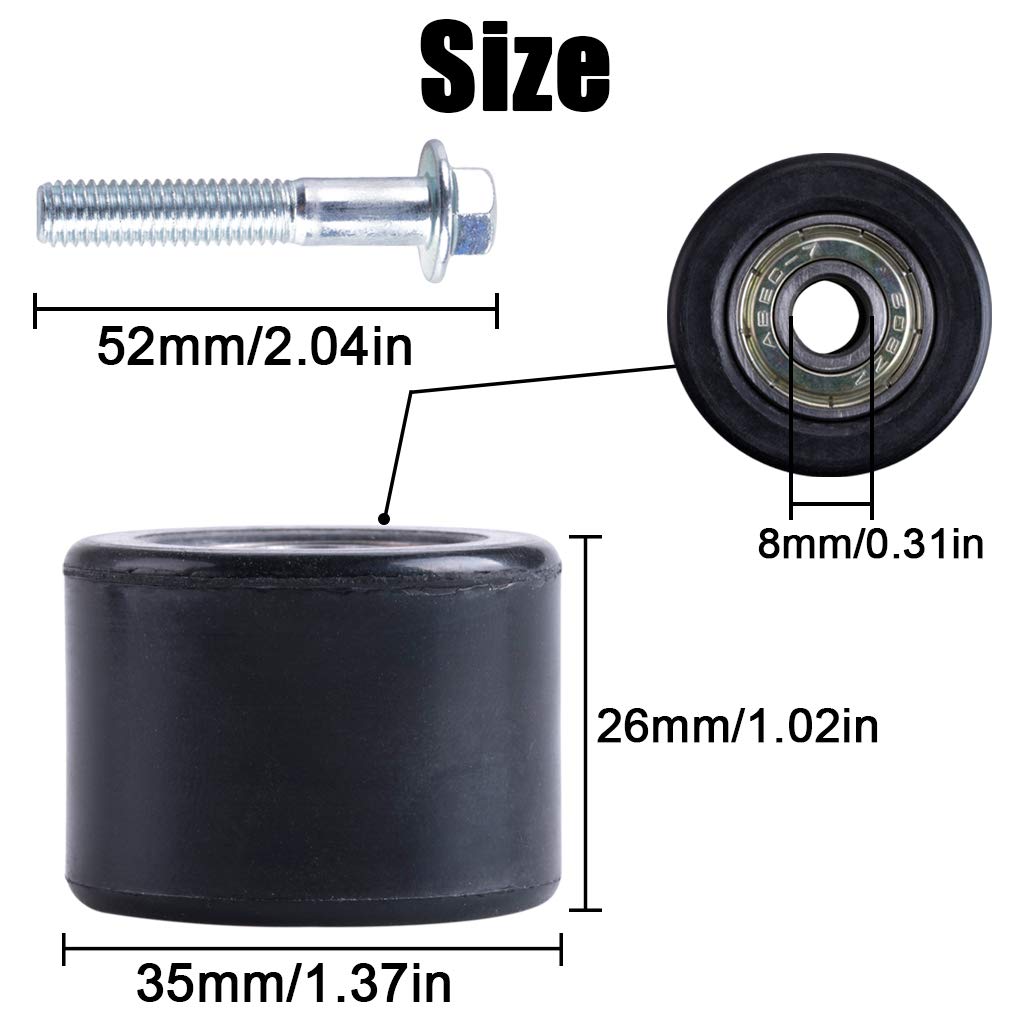 Mrelc Black Lower Chain Roller Guide Set For Yamaha Yfz 350 Banshee 1987-2006,2 Pcs (8Mm)