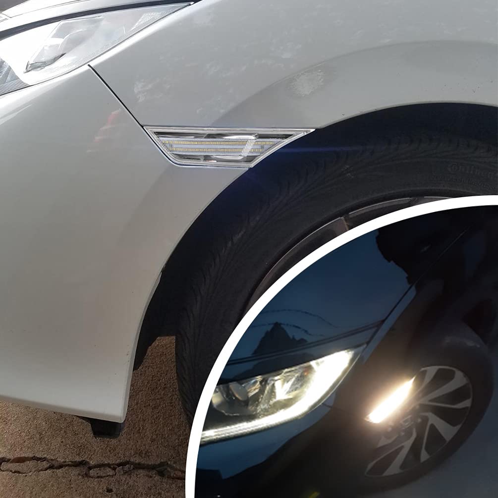 Njsbyl 10Th Gen Civic Led Side Marker Lights For 2016-2021 H.Onda Civic Sedan Coupe Hatchback Switchback Amber/White Led Turn Si